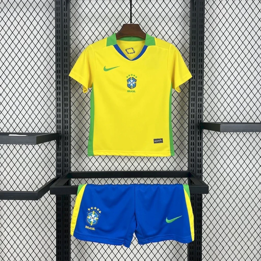 Детская футбольная форма Brazil Home 25/26 yellow #1