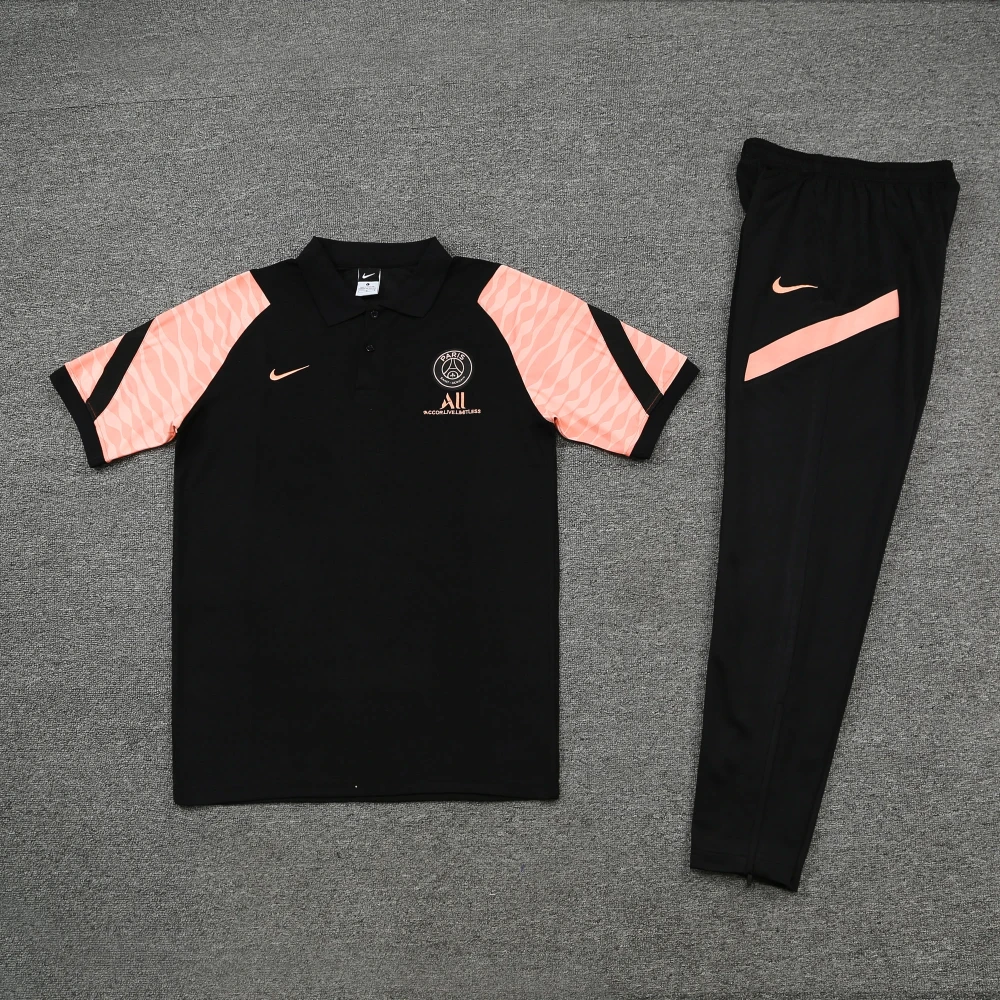 Костюм поло PSG black/pink #1
