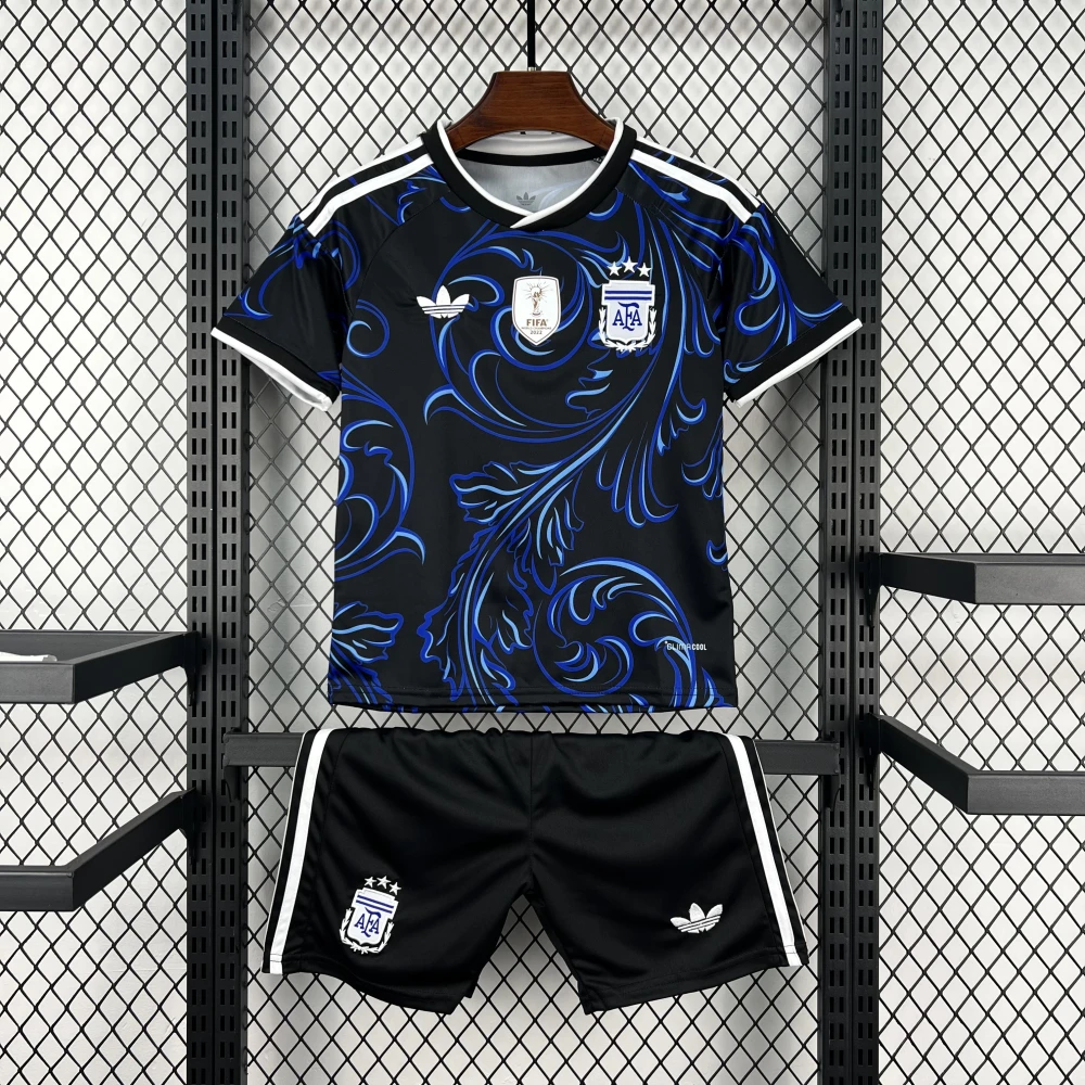 Детская футбольная форма Argentina Away 26/27 black/blue #1