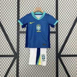 Детская футбольная форма Brazil Away 24/25 blue #1