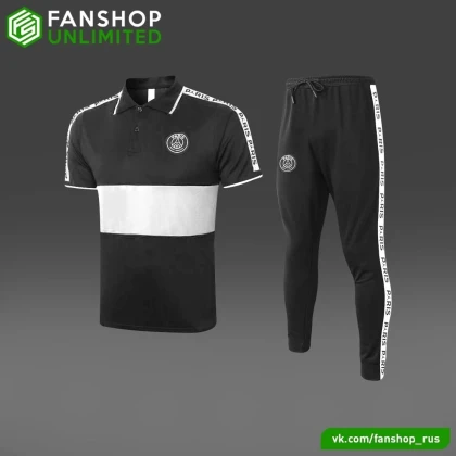 Костюм поло PSG black/white
